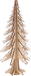 Strom, dřevěná dekorace, barva přírodní s bílými kraji. AC7160