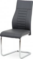 Pohupovací jídelní židle HC-955 GREY, šedá ekokůže/chrom