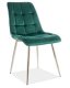 Jídelní židle SIK CHROM VELVET zelená/chrom