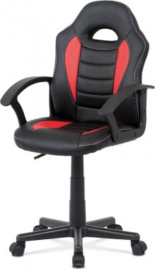 Dětská židle KA-V107 RED, červená-černá ekokůže/černý plast