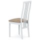 Dřevěná jídelní židle BC-2482 WT, bílá/potah béžový