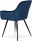 Jídelní židle, potah modrá sametová látka, kovová 4nohá podnož, černý lak DCH-421 BLUE4