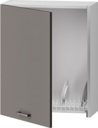 W60SUD1 h. skříňka 1-dveřová s odkapávačem CARLO šedá/grafit