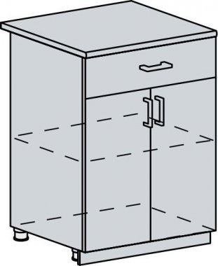 Spodní kuchyňská skříňka PROVENCE 60D1S, 2-dveřová se zásuvkou, bílá
