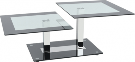 Konferenční stolek GABRIEL, černá/sklo