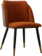 Designová jídelní židle KIRIA, terakota, šedá Velvet látka/černý kov