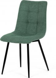 Židle jídelní, zelená látka, černé kovové nohy DCL-193 GRN2