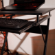 Herní PC stůl TARAK s kolečky, černá