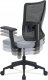 Kancelářská židle KA-M02 GREY, šedá látka+černá síťovina, houpací mech., plastový kříž