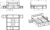 Postel ROMA 160x200 s nočními stolky a úložným prostorem, šedá/dub wellington