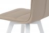 Jídelní židle B829 CAP1, koženka cappuccino / vysoký lesk bílý