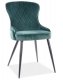 Designová jídelní židle PIKA velvet zelená/černý kov