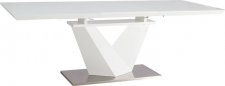 ALARAS III 160 jídelní stůl , sklo bílá/bílá lesk  (ALARAS3BB160=3balíky) (S) (K150-E)