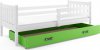 Dětská postel Carlo 80x190 s úložným prostorem, bílá/zelená