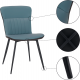 Jídelní židle KLARISA, ekokůže, modrá, hnědá/kov