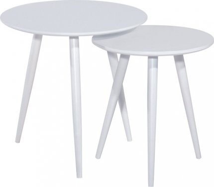 Kulatý konferenční stolek CLEO, set 2 kusů, bílý