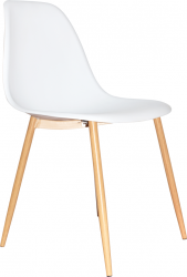 Plastová jídelní židle SINTIA, bílá/přírodní