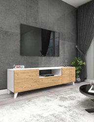 Televizní stolek NEAL barva bílá/borovice