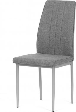 Židle jídelní, stříbrná látka, šedé kovové nohy DCL-379 GREY2