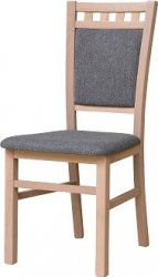 DENIS new (LOTOS) -Jídelní židle - dřevo bukové moření DUB SONOMA(bardolino)/ látka ŠEDÁ SS21, kolekce "FN" (K150)NOVÁ LÁTKA