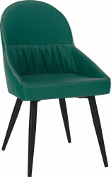 Designová jídelní židle KALINA, ekokůže zelená/černý kov