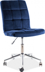 Q-020 - VELVET - kancelářská židle - látka tmavě modrá Bluvel 86 ,Nosnost 100kg(OBRQ020VGR=1balík) (S) (K150)