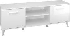 SANTANA 06 -TV stolek 2D,lamino Bílá/bílý lesk (ML) (SECCO 1140601=1BALÍKY) (K150-E)NOVINKA