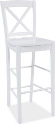 Dřevěná barová židle CD-964, dřevo/bílá