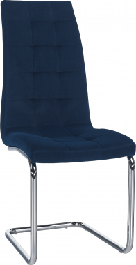 Pohupovací jídelní židle SALOMA NEW, modrá Velvet látka/chrom