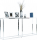 Odkládací konzolový stolek KORNIS v industriálním stylu, bílá/chrom