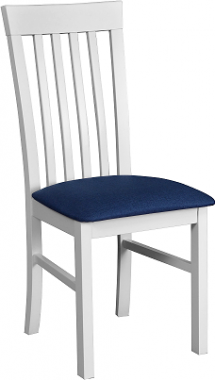 MIA 2 jídelní židle (MILANO 2) dřevo bílá / modrá látka č.22(DM)- kolekce "DRE" (K150-Z)