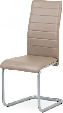 Pohupovací jídelní židle DCL-102 CAP, ekokůže cappuccino/šedý lak
