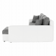 Rohová sedací souprava VIPER, rozkládací s úložným prostorem, eko bílá/šenil šedá