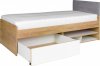 Dětská postel Mefisto R7 s úložným prostorem, dub lefkas/bílá/šedá