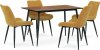 Jídelní stůl, 120x75 cm, deska MDF, dýha divoký dub, kovové nohy,  černý lak AT-682 OAK