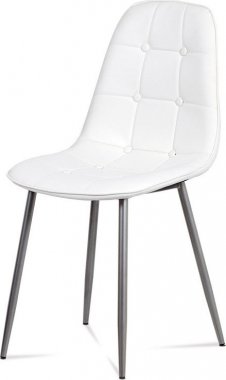 Jídelní židle CT-393 WT, bílá ekokůže/kov