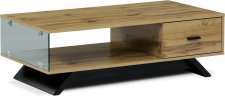 Stůl konferenční, MDF, 3D dekor divoký dub, 8mm skleněný bok. AHG-647 OAK