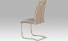 Jídelní židle HC-998 CAP, koženka cappuccino / broušený nerez