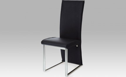Jídelní židle AC-1367 BK chrom / koženka černá 