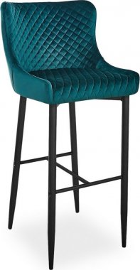 Barová židle COLIN B H-1 VELVET zelená/černý kov