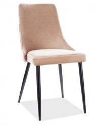 Designová jídelní židle NOPI VELVET béžová/černý kov