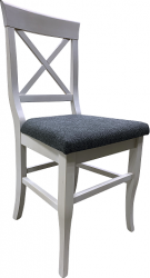 PROVENSAL 7 - jídelní židle - Bílá / tmavě šedá látka SS22 kolekce "FN" (PV-7)(K150)
