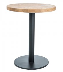 Kulatý jídelní stůl PURO II 60x60, dub masiv/černý kov
