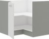 Rohová kuchyňská skříňka Bolzano 90x90 ND 2F BB bílý lesk/šedá