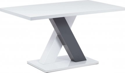 Jídelní stůl AT-4005 WT, bílá lesk/šedá