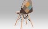 Jídelní židle, vícebarevná látka patchwork, masiv buk, kov černý CT-727 PW3