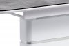 Rozkládací jídelní stůl HT-455 GREY, bílá lesk/šedé sklo