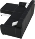 Rohová sedací souprava MARUTI, rozkládací s úložným prostorem, levá, eko bílá/látka černá