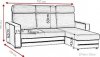 Rohová sedací souprava Maxim, rozkládací s úložným prostorem, levá, tyrkys, šedá/Casablanka 2313/2315