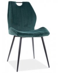 Jídelní židle CORA VELVET zelená/černý kov